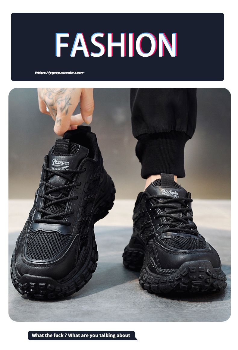 Men's Breathable Anti-Slip Work Shoes With Tire Sole, Lightweight Casual Sneakers For Summer, Comfortable Low-Top Shoes For Daily Wear_voghion.com
