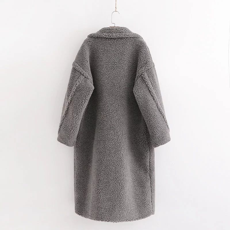 Nuova collezione autunno e inverno in cotone, giacca in lana d'agnello in stile famoso su internet, cappotto medio-lungo da donna, cotone_voghion.com