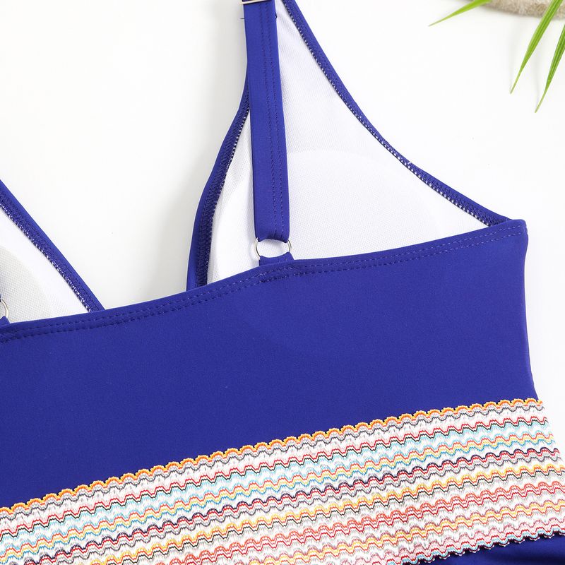 Îmbrăcăminte pentru femei Culoarea Panglică Sexy dintr-o bucată Marime mare plisată Conservator Split Triunghi Costum de baie_voghion.com