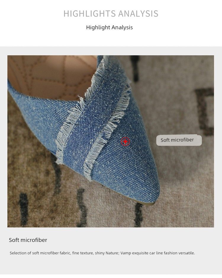 2025 New Arrival Flats Pointed Toe Low-Cut Denim Single-Layer Women's Slip-on Easiest For Match Soft Bottom Smart Flat_voghion.com