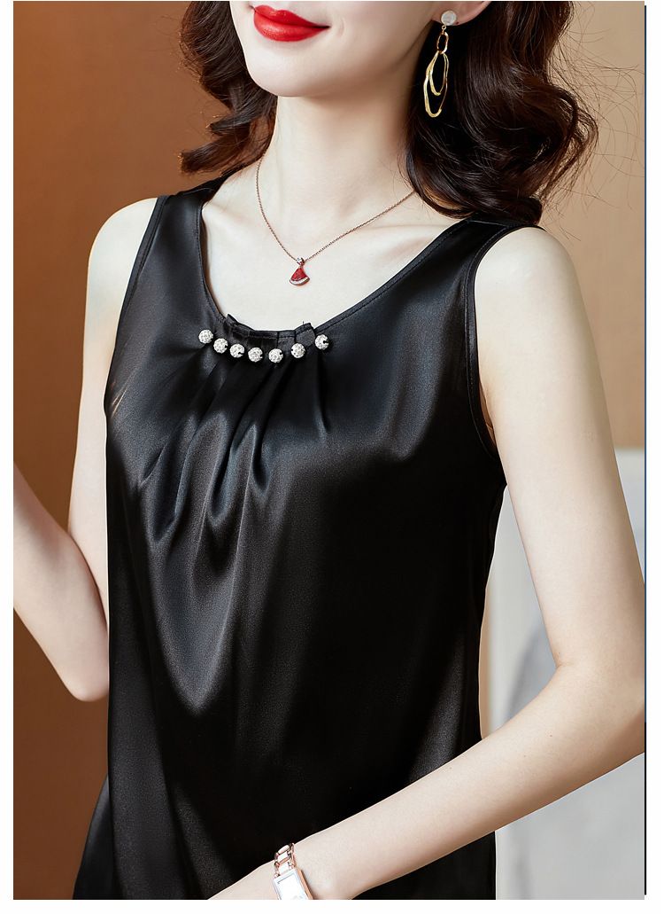 Canotta primaverile ed estiva da donna con fondo di grandi dimensioni in acetato di raso, bellissimo top senza maniche sul retro, abbigliamento esterno da donna, parte superiore grassa in mm_voghion.com