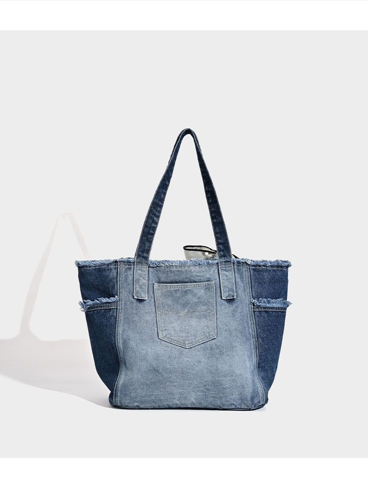 Borsa a tracolla casual da ascella, grande capacità, in denim, nuova primavera ed estate 2025, borsa per computer, nuova marea_voghion.com