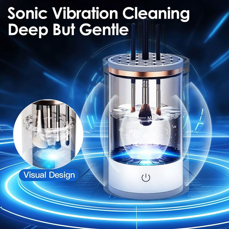 3 In 1 Makeup Brush Blender Cleaner Automatic Makeup Brush Cleaner Machine USB Powered Brush Drying Storage Suitable For All Types Of Brushes_voghion.com