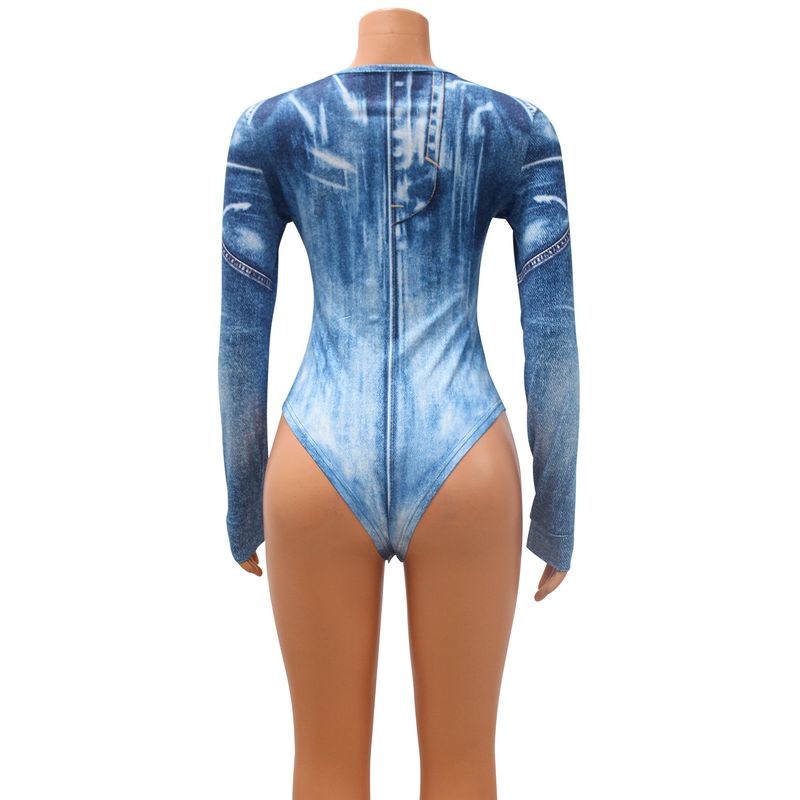 Roupas femininas macacão sexy justo estampado terno de duas peças_voghion.com