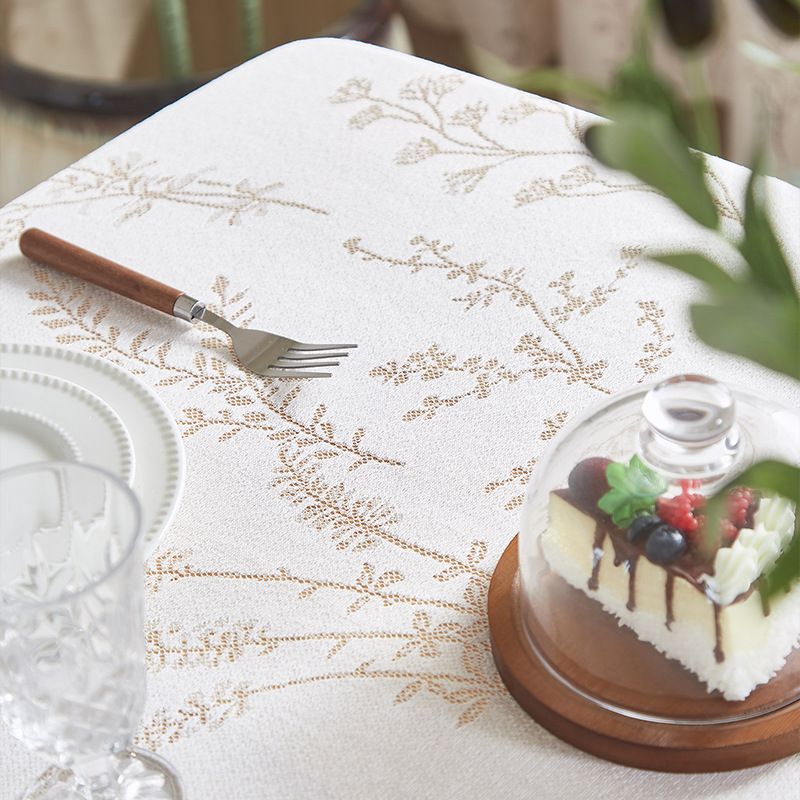 Ensemble de nappes - Élégant ensemble de table à manger minimaliste avec bordure en dentelle et dessous de plat, résistant aux taches, style bohème vintage_voghion.com