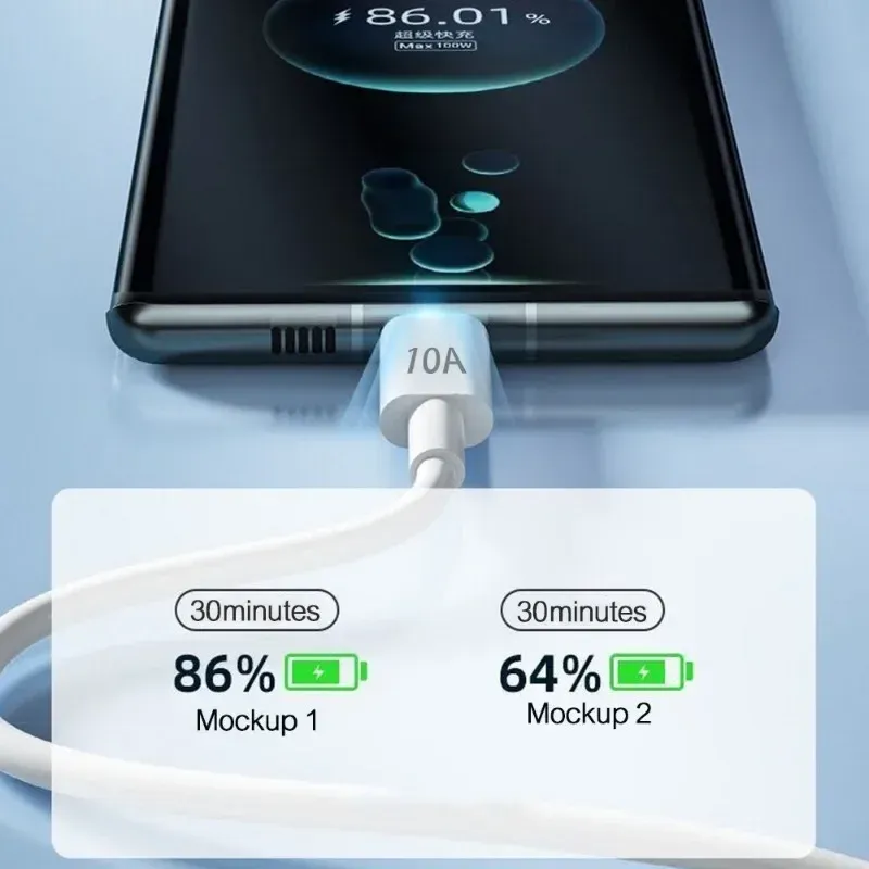 120W 10A USB A To Type C Fast Charging Cable High-speed Data Transfer Wire Cords For Samsung Xiaomi_voghion.com