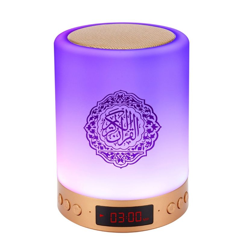 AZAN Islamisk Högtalare Nattlampa mp3 APP-styrd Koranspelare Koranlampa med 16G minneskort koranfärgad veilleuse_voghion.com