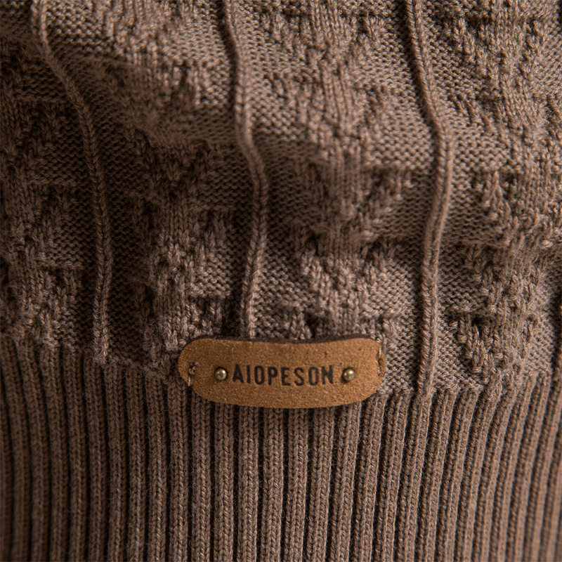 Man's clothing Men's turtleneck sweater Solid color men's sweater business casual sweater for men_voghion.com