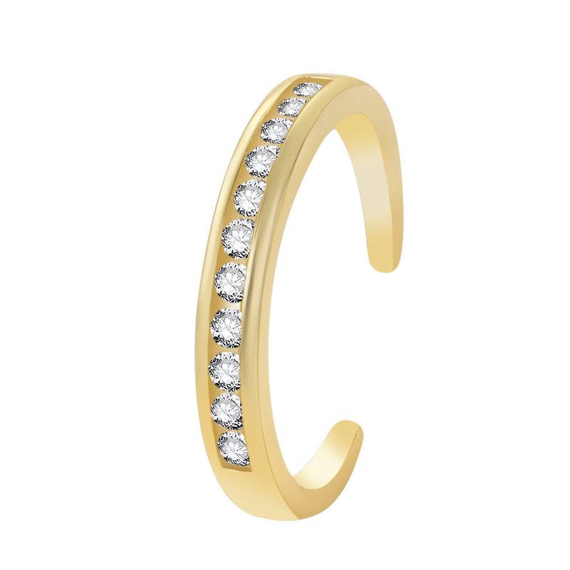 Anello alla moda unisex con coda e nocca, intarsiato con zircone pieno di diamanti, anello aperto con micro-intarsi di diamanti a fila singola_voghion.com