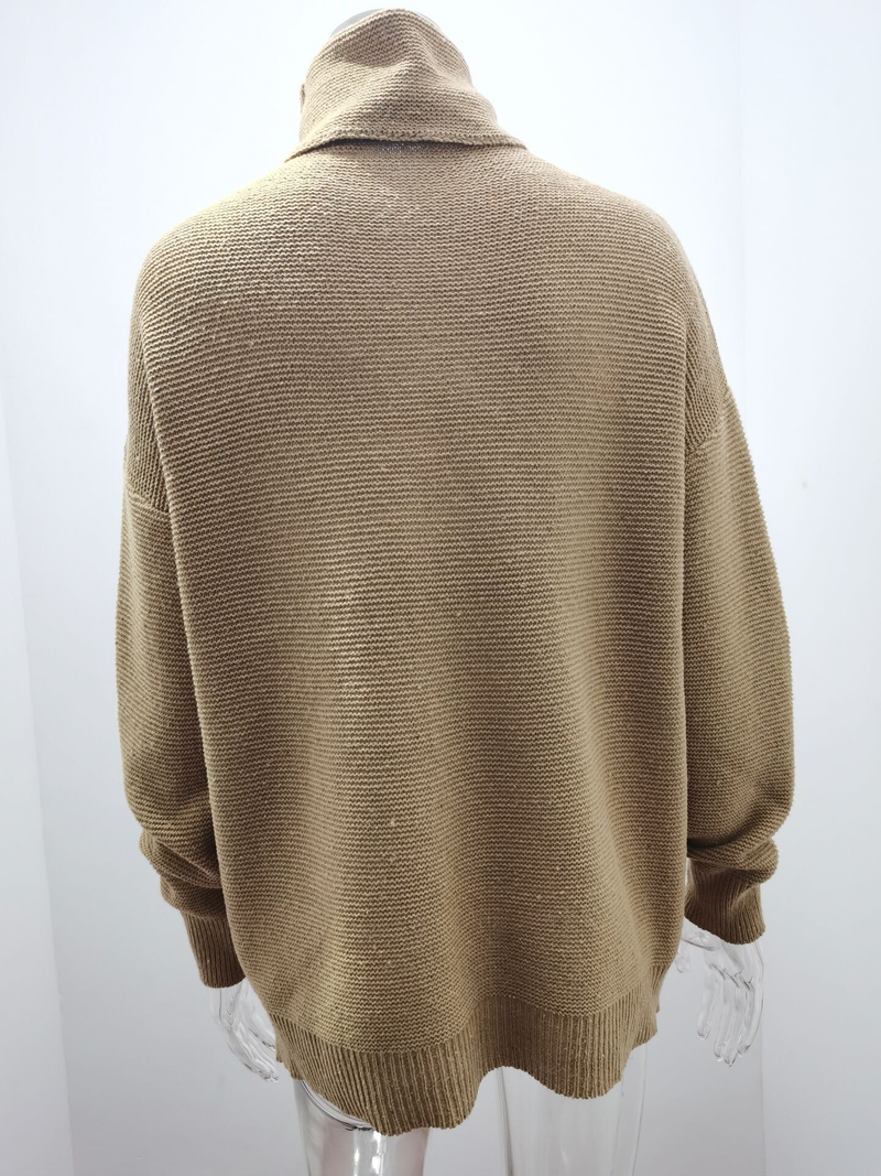 Women's Clothing Autumn and Winter New Thick e Long-sleeved Turtleneck Pullover Sweater_voghion.com