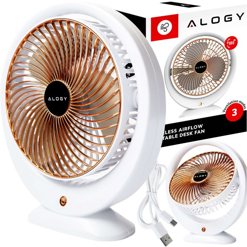 ACZT Stehtischventilator, leise, leistungsstark, klein, USB-C, 1200 mAh – Alogy – – –_voghion.com