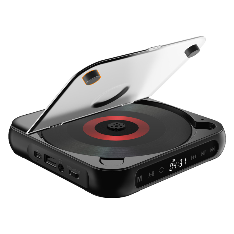 Odtwarzacz CD kompatybilny z Bluetooth Ekran LCD Samochodowy odtwarzacz CD A-B Powtórz 1200 MAh Bateria Prezent dla przyjaciela rodziny Studenta_voghion.com