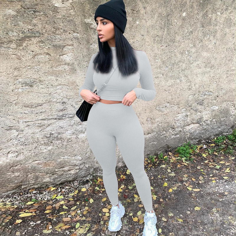 ensemble deux pièces à manches longues pour femmes, vêtements de sport à la mode, nouvelle collection printemps 2024, commerce extérieur en gros_voghion.com