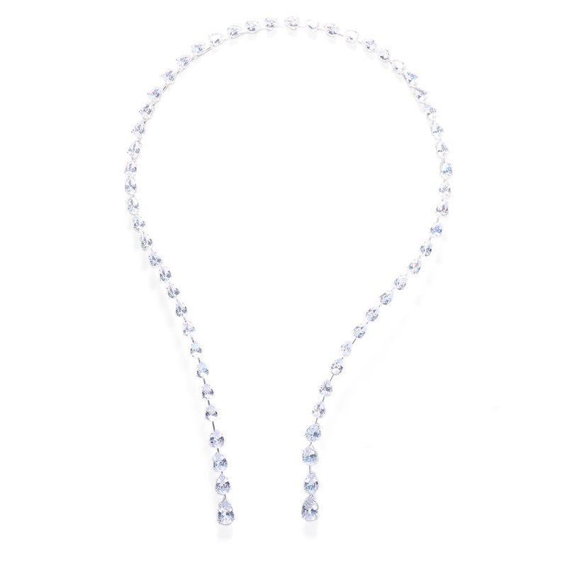 Neue heiße Zirkon Halskette Vielseitige Mode Wassertropfen Offener Kragen Sexy Schlüsselbein Kette Halskette06_voghion.com