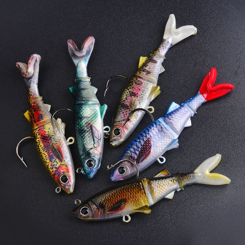 Einzelhaken Fischförmiger simulierter Köder Weicher, mit Blei umwickelter Fischschleppköder_voghion.com