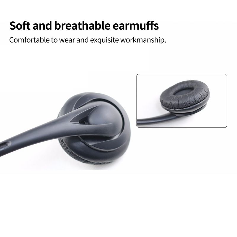 Zakelijke headset HD-compatibel geluidseffect Ruisonderdrukking Ademende 3,5 mm bedrade callcenterhoofdtelefoon met_voghion.com