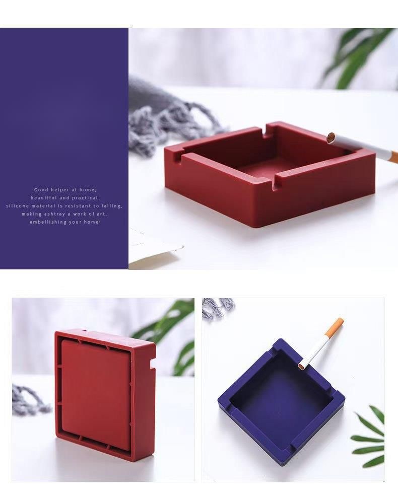 DIY Silicone Ins High-End Home Square Ashtray Hotel_voghion.com