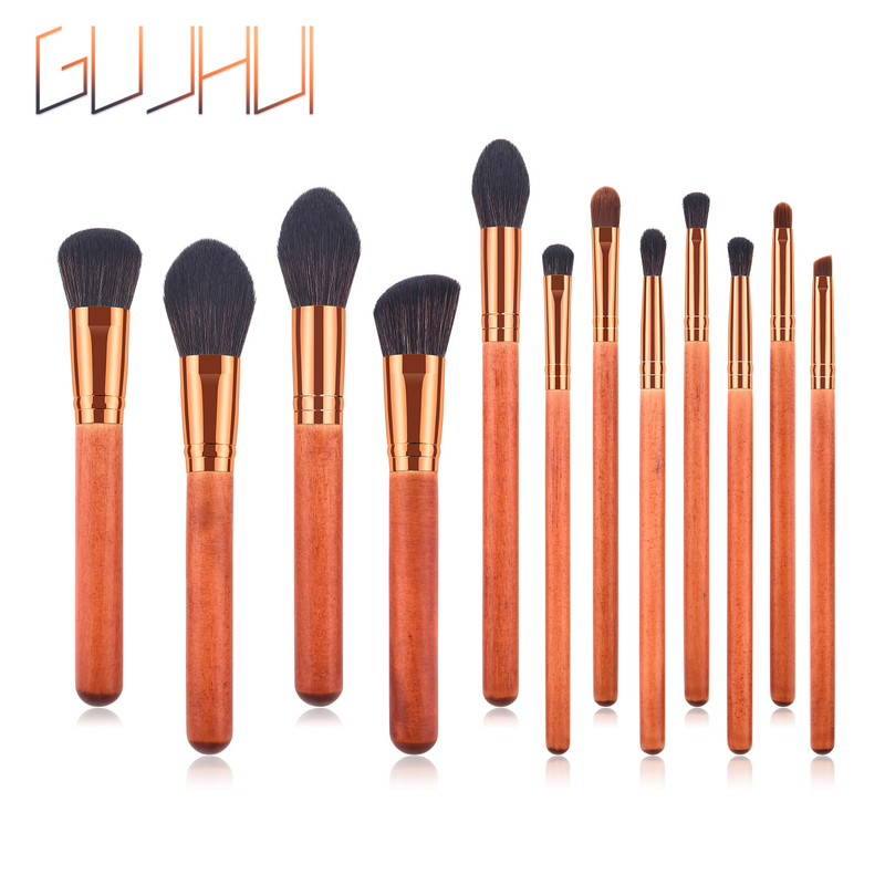 12-piece makeup brush set, brush end, rosewood, loose powder brush, blush brush, new makeup tool GUJHUI_voghion.com