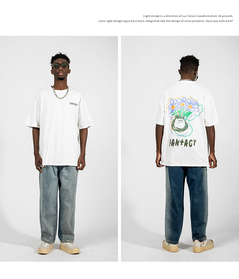 Graffiti Short Sleeve T-shirt Men's and Women's Fashion Brand Loose Oversize Street Outdoor Unisex Couple Half Sleeve_voghion.com