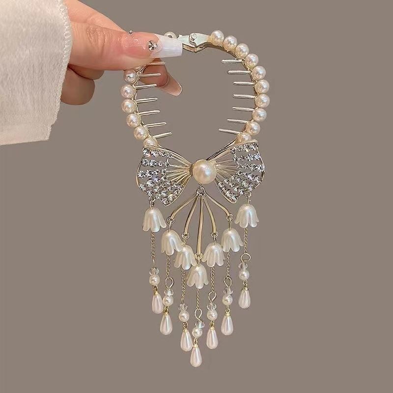 2023 New High-End Bun Claw For Women, Ancient Style Lily The Valley Flower Back Of Head Styling Tool, Niche Hair Clip_voghion.com