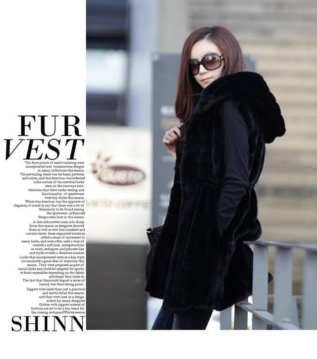Women's clothing imitation fur vest long autumn and winter new rabbit plush fur coat_voghion.com