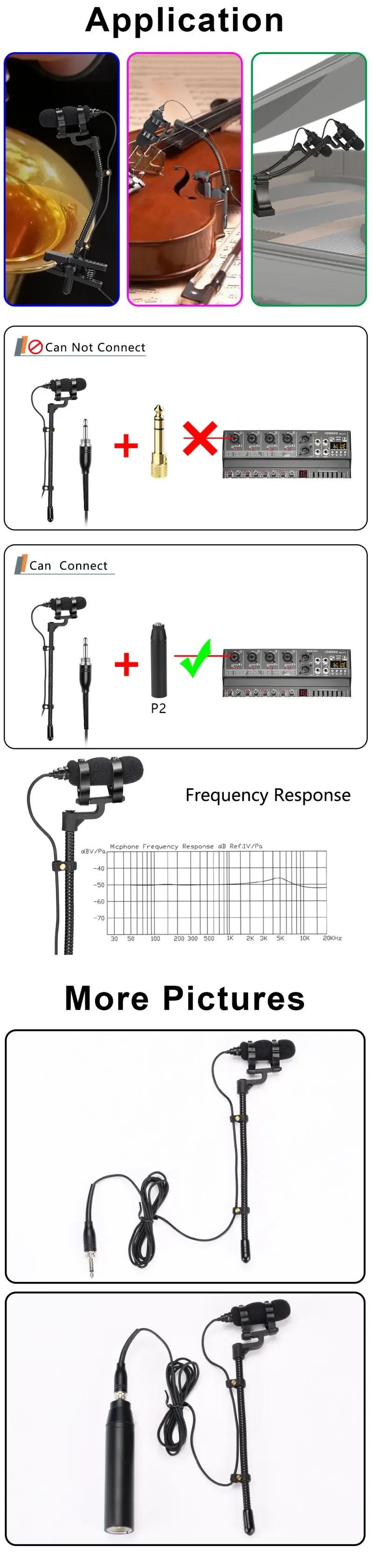 LOMEHO Instrument Microphone Wired 3.5mm Plug with Clip Mini Condenser Musical Mic for Saxophone Piano Vio IM-22-L3_voghion.com