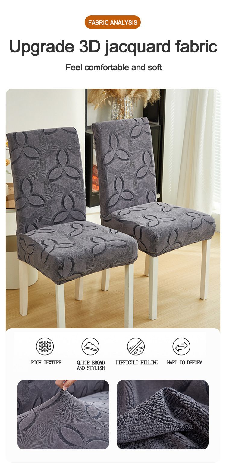Stretch-Stuhlbezüge mit vollständiger Abdeckung – verdickter geometrischer Jacquard-Stoff mit rutschfester Unterseite, universelle Passform für Esszimmer- und Bürostühle_voghion.com