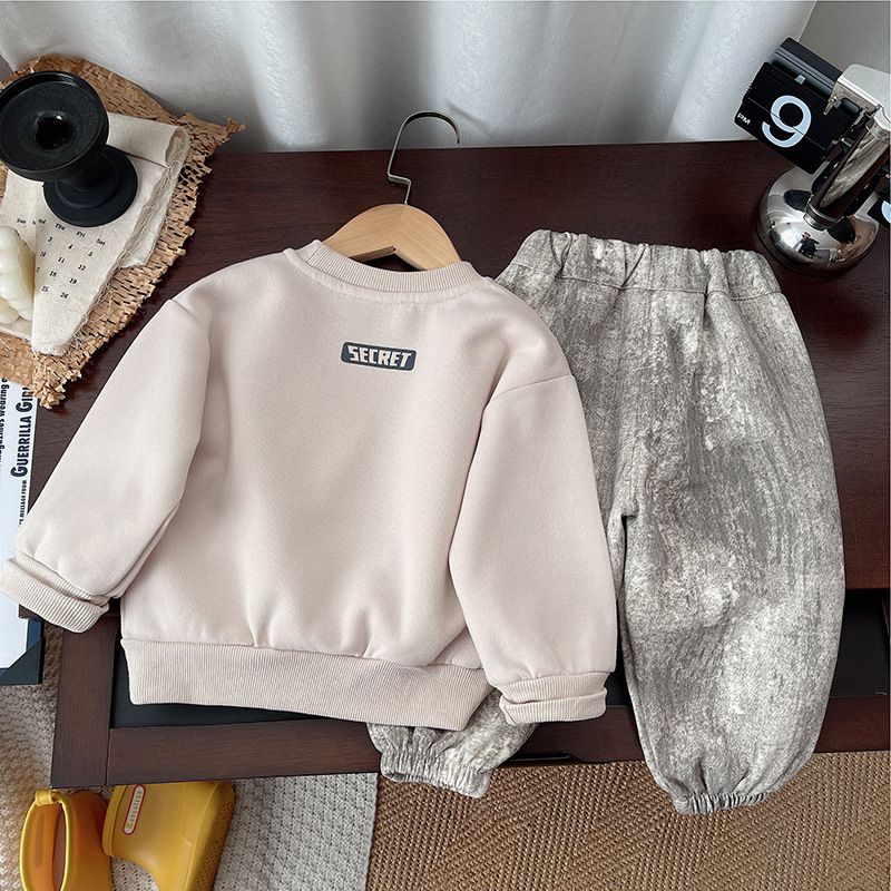 2025 Kinderbekleidung Frühjahr/Sommer Kollektion, Koreanische Ausgabe Tie Dye Casual Pocket Langarm, Ihr Zweiteiler_voghion.com