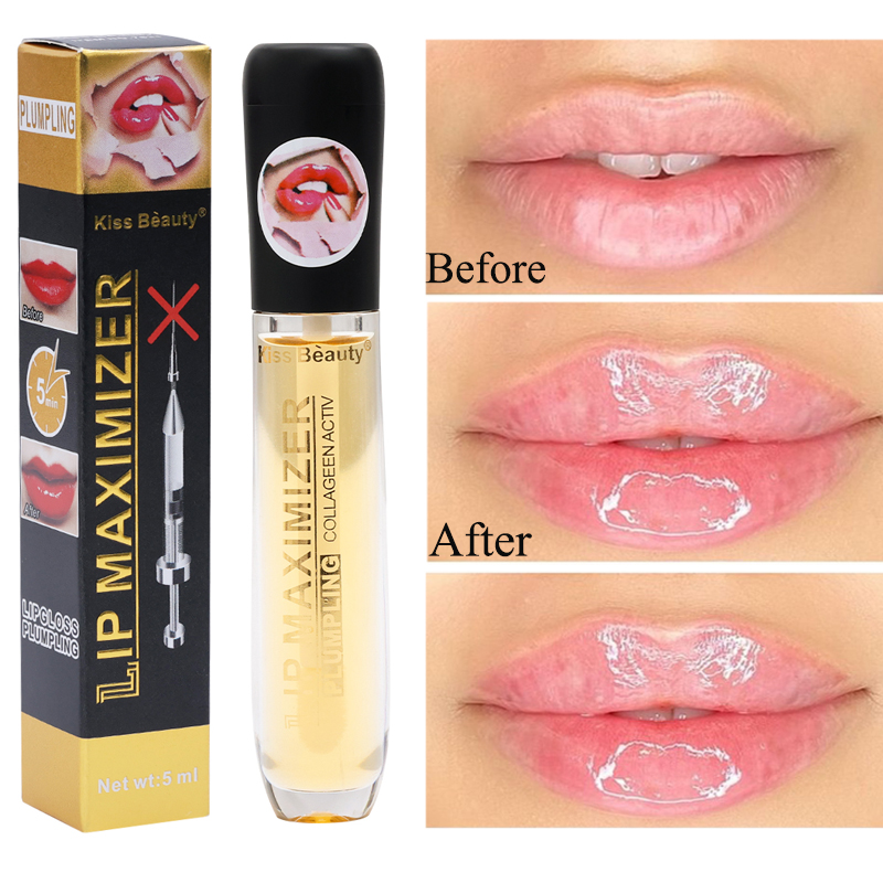 Trucco lucidante rimpolpante da 5 ml Trasparente idratante riparatore Riduci la linea sottile Olio Illumina Migliora il siero labbra_voghion.com