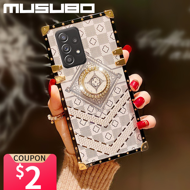 Musubo Liefde Ring Case Voor Samsung Galaxy S22 Plus S21 FE S20 Ultra Note 20 Stand Cover A22 5G A72 A71 A51 A52 Fundas Coque Capa_voghion.com