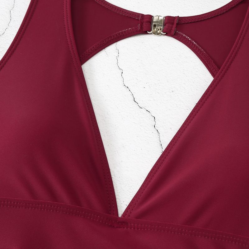 2024 New Solid Color One Piece Women's Sexy Swimsuit_voghion.com