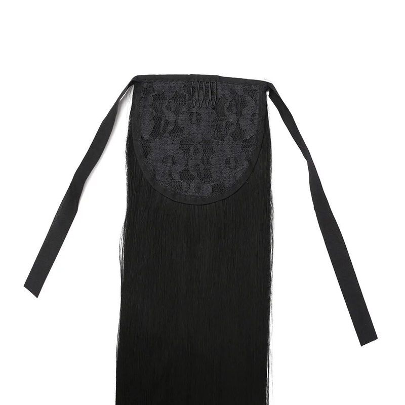 Extensions synthétiques queue de cheval longues et lisses, postiche naturelle résistante à la chaleur de 32 pouces avec Clip pour femmes_voghion.com