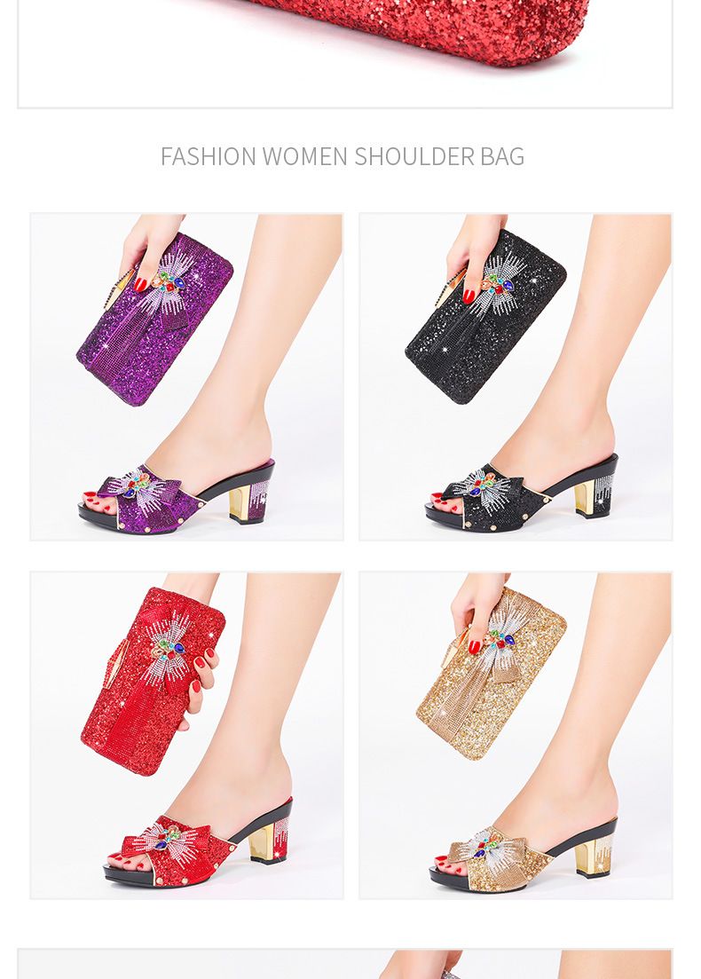 Frauen Heißer Diamant Mit Blume Dekoration Schuhe Tasche Set Einfache_voghion.com