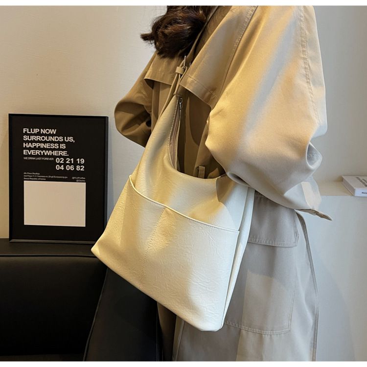 Borse a secchiello retrò in pelle PU da donna, borse a tracolla casual da donna, grandi capacità, borsa tote vintage, borsa hobo_voghion.com