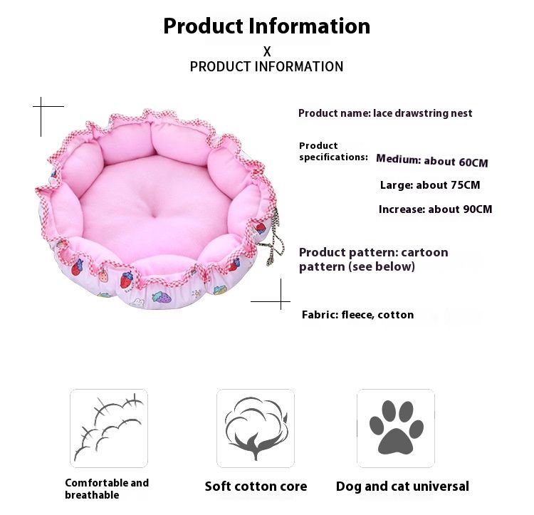 Universelle warme Teddy-Hundematte für vier Jahreszeiten, Kürbisnest mit Kordelzug, atmungsaktive Nestmatte für Haustiere für den täglichen Gebrauch_voghion.com