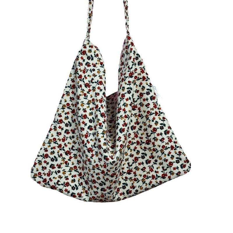 Korea Instagram Blogger Same Large Capacity Leopard Print Flower Canvas Bag, Women's Underarm Fashionable And Versatile_voghion.com