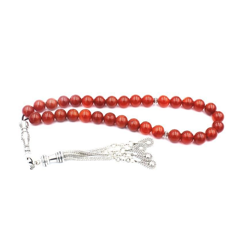 Cross Arabic 33 10 Cm Natural Agate Bracelet Rosary Tasbih_voghion.com