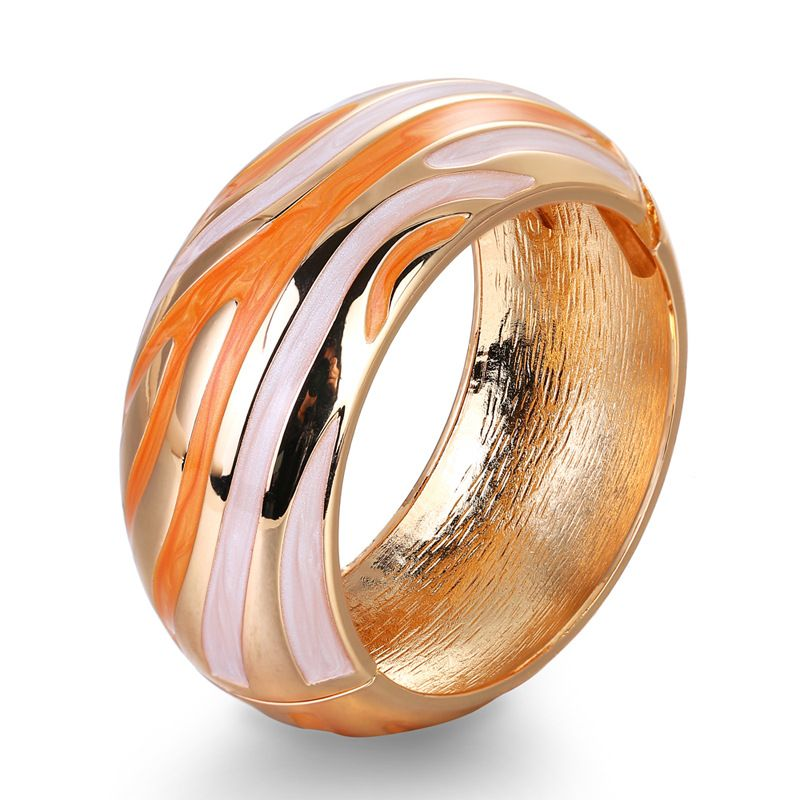 Hot Fashion Retro Gold W Elegant Ladies Drop Oil Patchwork Hand Accessories Bracelet_voghion.com