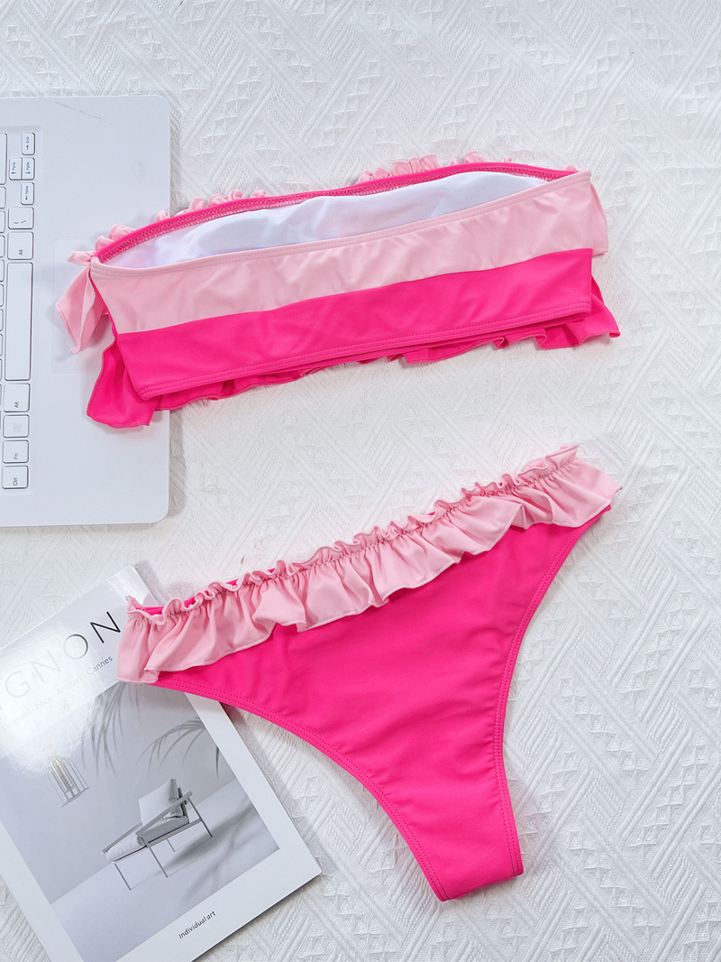 Single Swimsuit Women's Split Swimsuit Tube Top Sexy Bikini_voghion.com