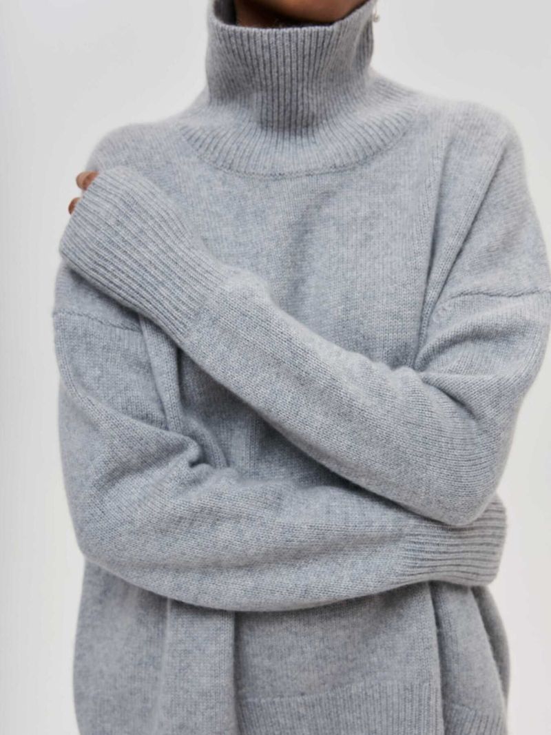 Nieuwe herfst- en winter effen coltrui voor dames_voghion.com
