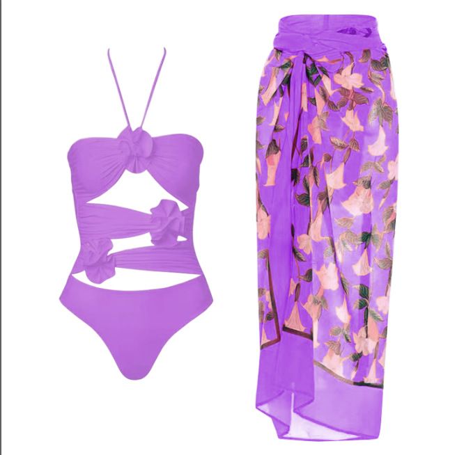 Abbigliamento donna nuovo costume intero tridimensionale a fiori stile spiaggia bikini_voghion.com