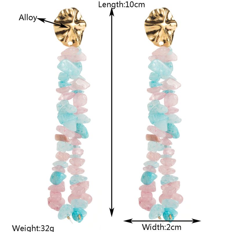 Orecchini a forma di ago d'argento con perline colorate fatte a mano e nappa lunga in stile fata per le vacanze, stile S, per le donne_voghion.com