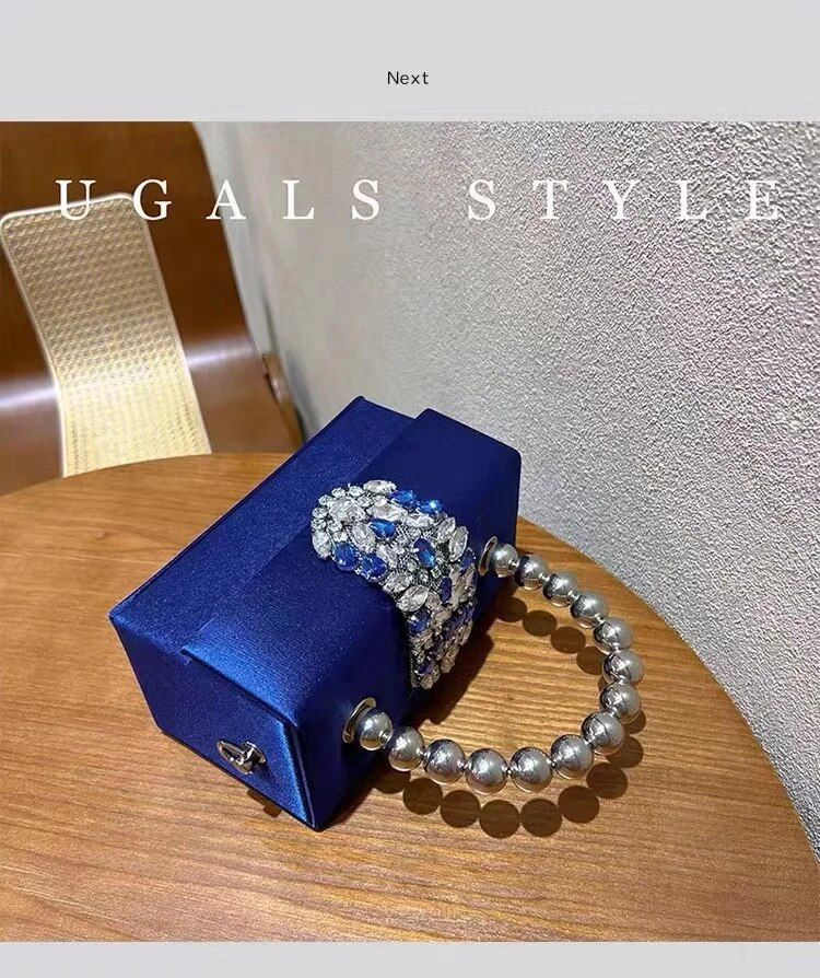 Borsa a tracolla da donna con scatola quadrata in raso, con strass brillanti, borsa a tracolla con pochette da sera, per matrimonio, festa di nozze_voghion.com