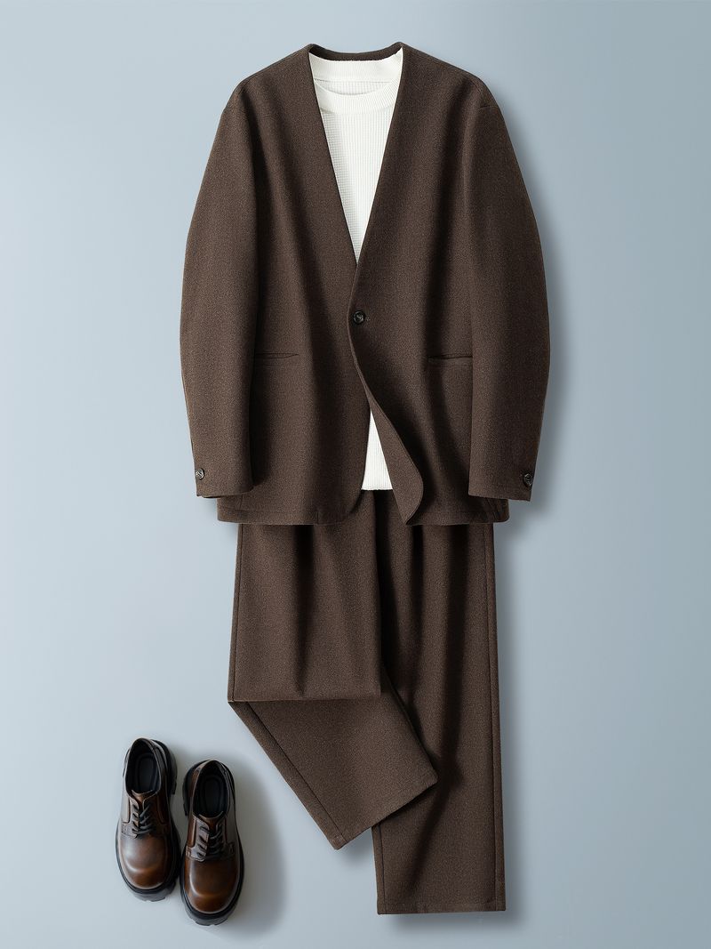 2025 New Autumn High-End Suit Set For Men Business Casual Stylish Loose Blazer Two-Piece Trendy_voghion.com