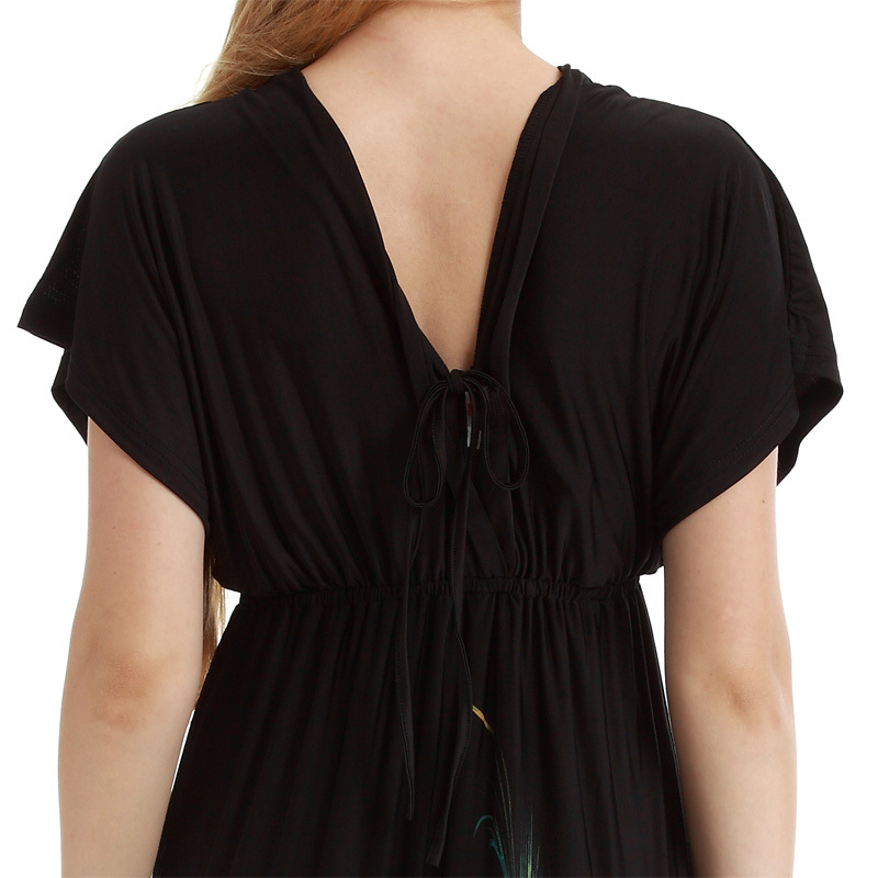 Frauen plus größe damen kleidung M-5XL plus fett plus lange wischen kleid urlaub strand kleid_voghion.com