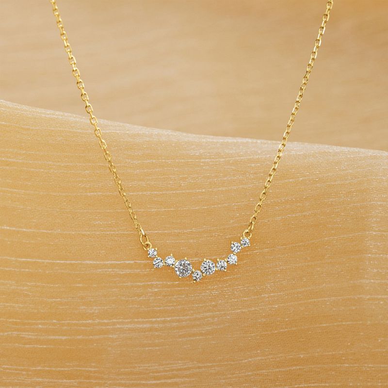 Färdigt lager AIDE Arc Chocker Halsband Plata String Sier Kvinnor Brilliant Smile Bar Cubic Zirconia Hänge Julfest Fint_voghion.com