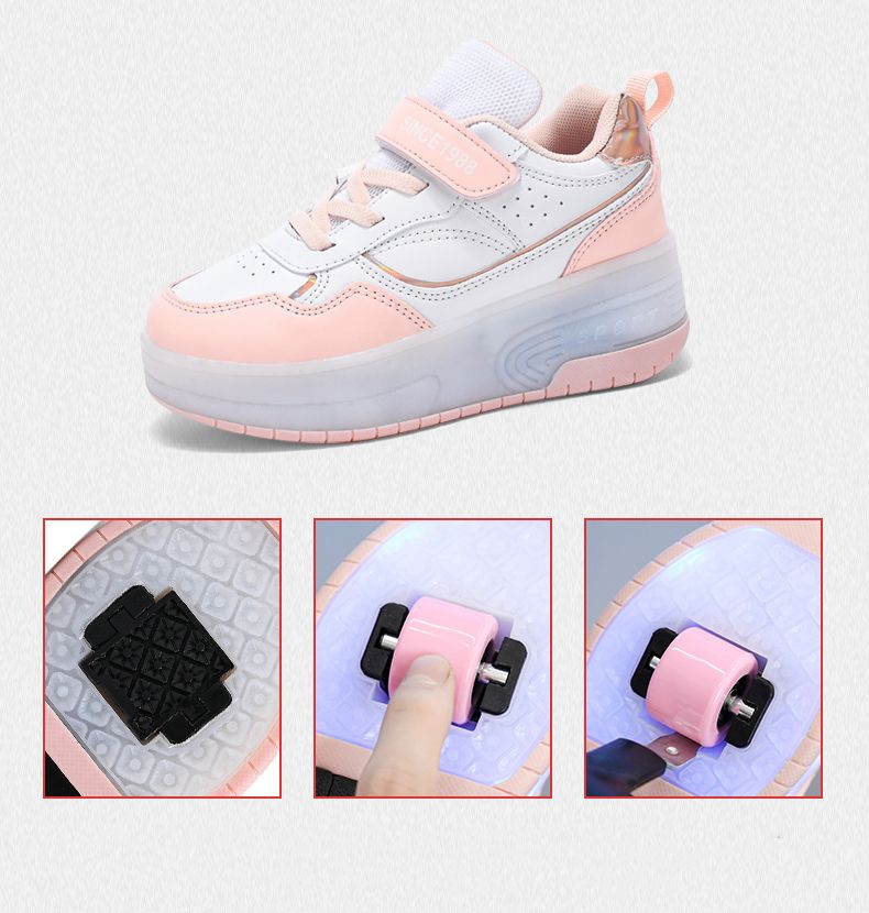 Çocuk Spor Ayakkabıları Mesh Charge Luminous Outdoor Spor Paten Çocuk Paten Erkek Kız Günlük Ayakkabılar_voghion.com