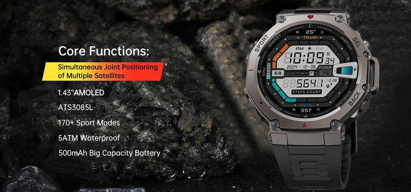 DM58 Smart Watch With GPS, Bluetooth Calling, AMOLED Display, 30m Waterproof, Heart Rate Monitor For Outdoor Sports & Daily Use_voghion.com