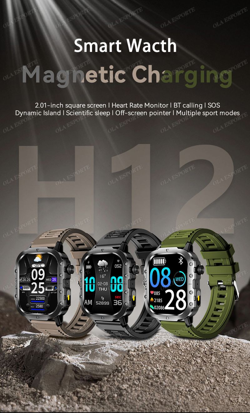 For Huawei Xiaomi Military Smart Watch Men Health Monitor 3ATM Waterproof Outdoor Sport Tracker BT Voice Call Smartwatch 2025New_voghion.com