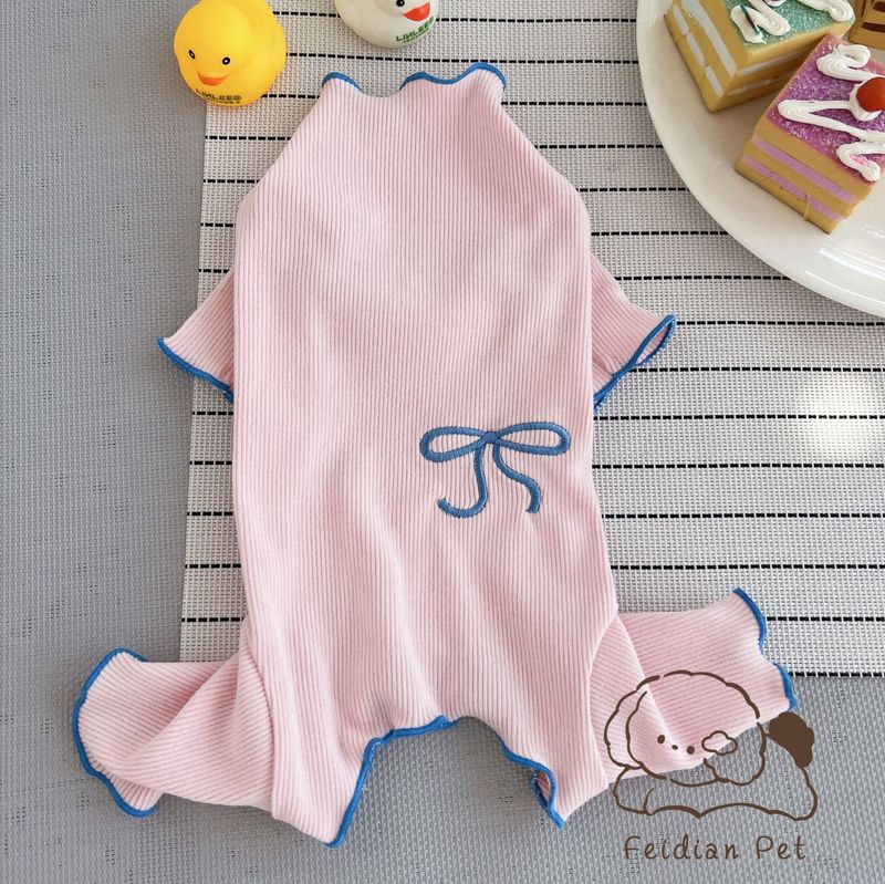 Boiding Pet Autumn Winter New Ribbed Wave Edge Embroidered Belly-Wrapping Four-Legged Pants For Cats And Dogs Cute_voghion.com